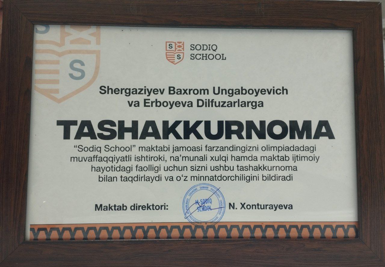 Regional olympiad, for my parents